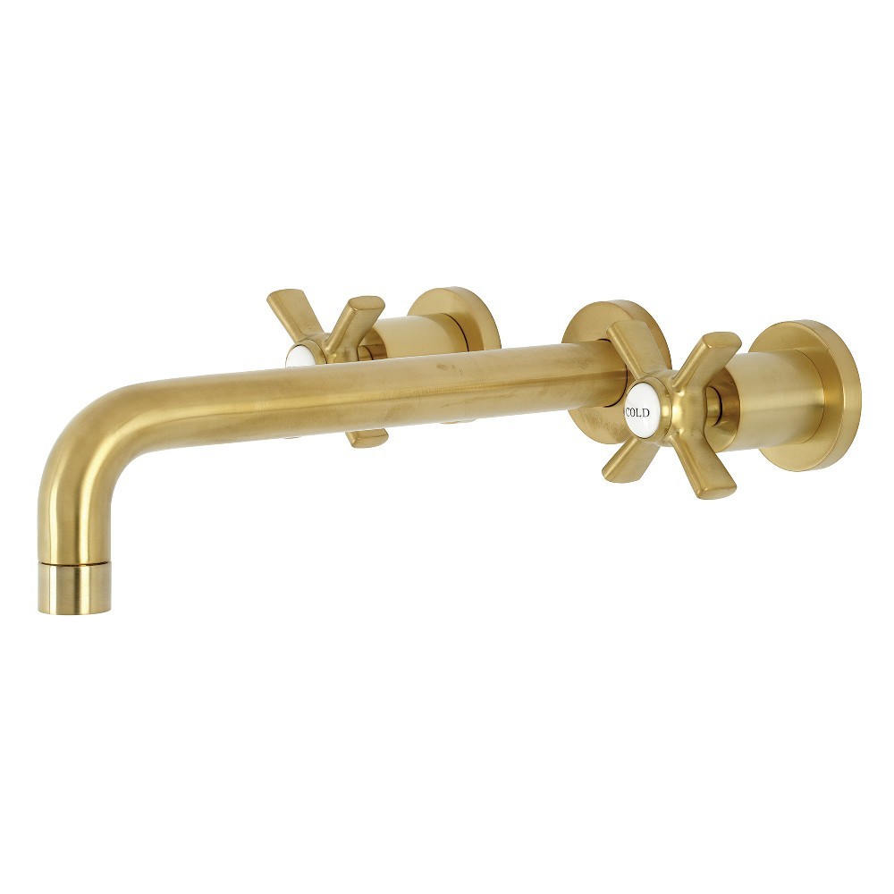 Kingston Brass Millennium 2-Handle Wall Mount Roman Tub Faucet, Brushed Brass Kingston Brass Millennium 2-Handle Wall Mount Roman Tub Faucet, Brushed Brass