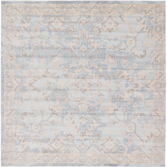 Rug Unique Loom Paris Light Blue Square 8' 0 x 8' 0