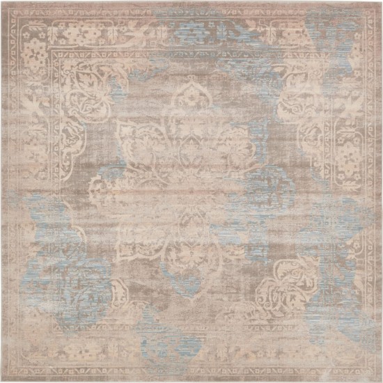 Rug Unique Loom Paris Taupe Square 8' 0 x 8' 0