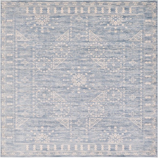 Rug Unique Loom Paris Blue Square 8' 0 x 8' 0