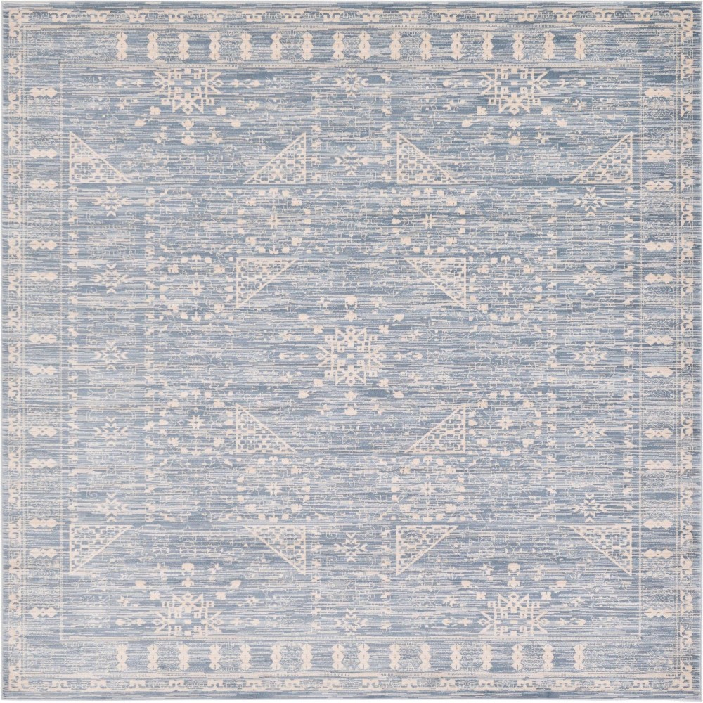 Rug Unique Loom Paris Blue Square 8' 0 x 8' 0 Rug Unique Loom Paris Blue Square 8' 0 x 8' 0