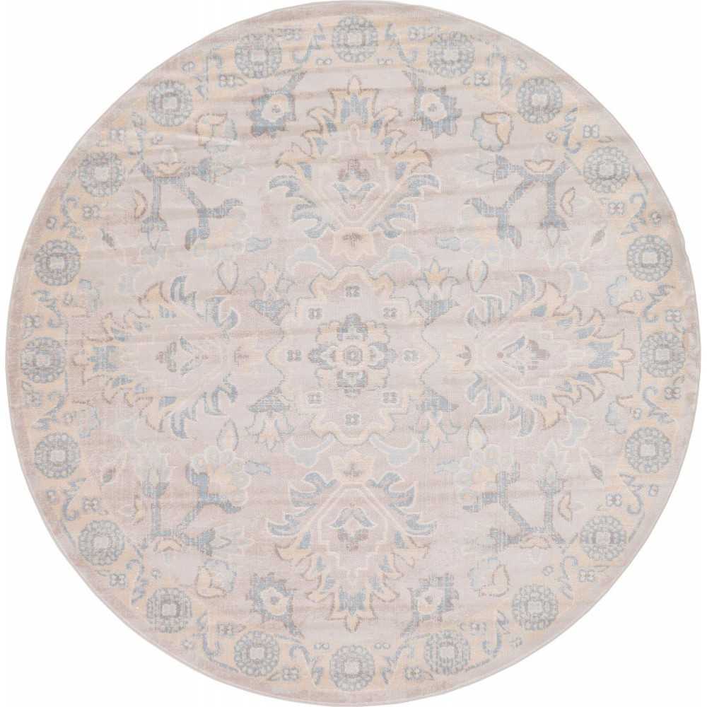 Rug Unique Loom Paris Gray Round 6' 0 x 6' 0