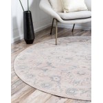 Rug Unique Loom Paris Gray Round 6' 0 x 6' 0