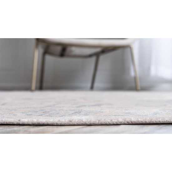 Rug Unique Loom Paris Gray Round 6' 0 x 6' 0