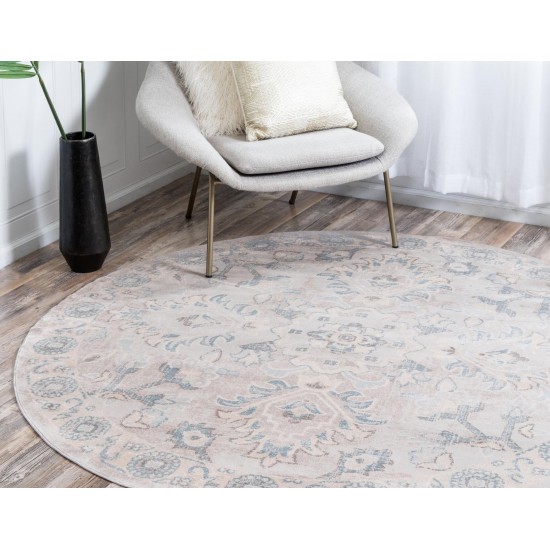 Rug Unique Loom Paris Gray Round 6' 0 x 6' 0