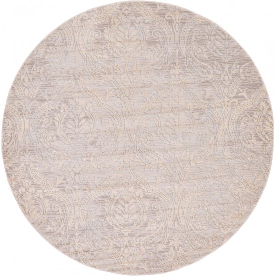 Rug Unique Loom Paris Taupe Round 6' 0 x 6' 0