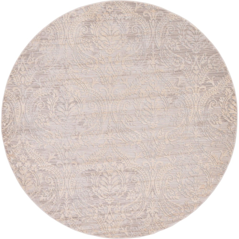 Rug Unique Loom Paris Taupe Round 6' 0 x 6' 0