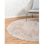 Rug Unique Loom Paris Taupe Round 6' 0 x 6' 0