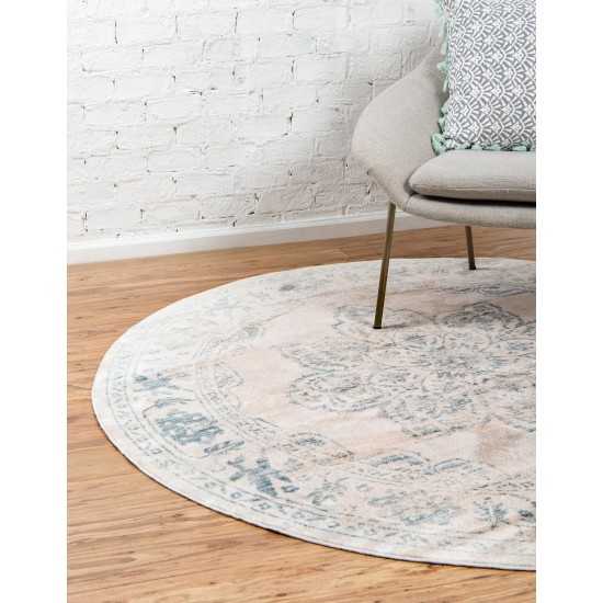 Rug Unique Loom Paris Beige Round 6' 0 x 6' 0