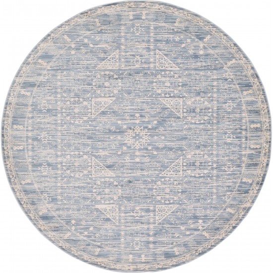 Rug Unique Loom Paris Blue Round 6' 0 x 6' 0