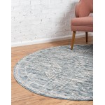 Rug Unique Loom Paris Blue Round 6' 0 x 6' 0