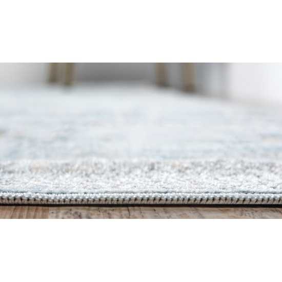 Rug Unique Loom Paris Light Blue Runner 2' 7 x 10' 0