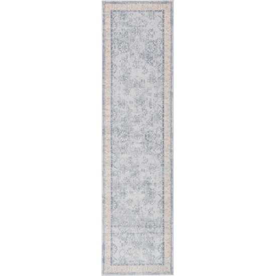 Rug Unique Loom Paris Light Blue Runner 2' 7 x 10' 0