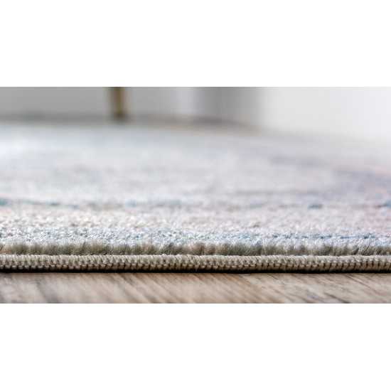 Rug Unique Loom Paris Light Blue Runner 2' 7 x 10' 0