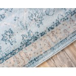 Rug Unique Loom Paris Light Blue Runner 2' 7 x 10' 0