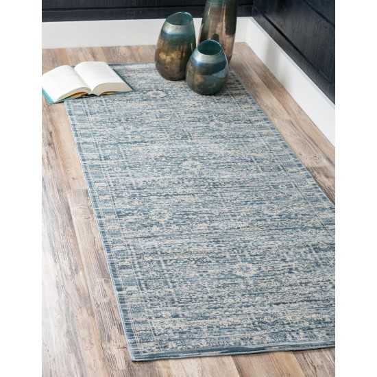 Rug Unique Loom Paris Blue Runner 2' 7 x 10' 0