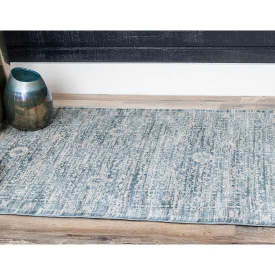 Rug Unique Loom Paris Blue Runner 2' 7 x 10' 0