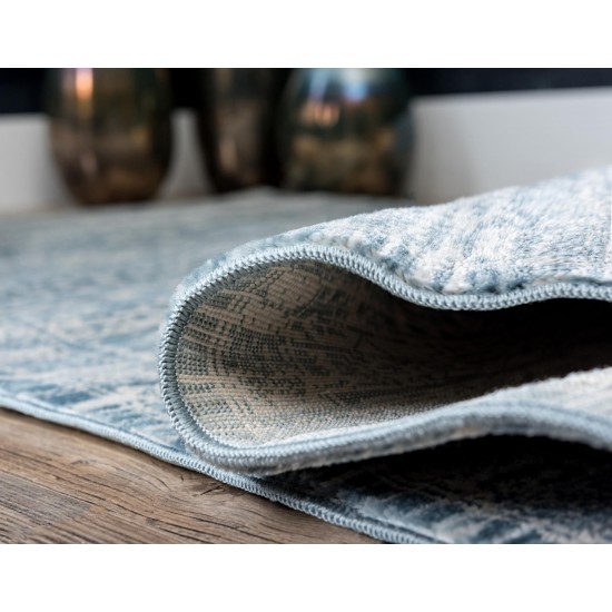 Rug Unique Loom Paris Blue Runner 2' 7 x 10' 0