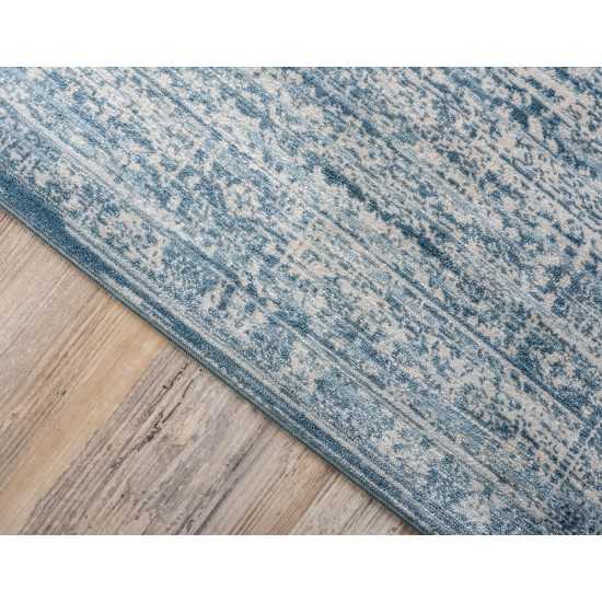 Rug Unique Loom Paris Blue Runner 2' 7 x 10' 0