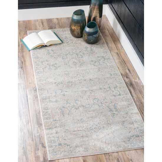 Rug Unique Loom Paris Gray Runner 2' 7 x 6' 0