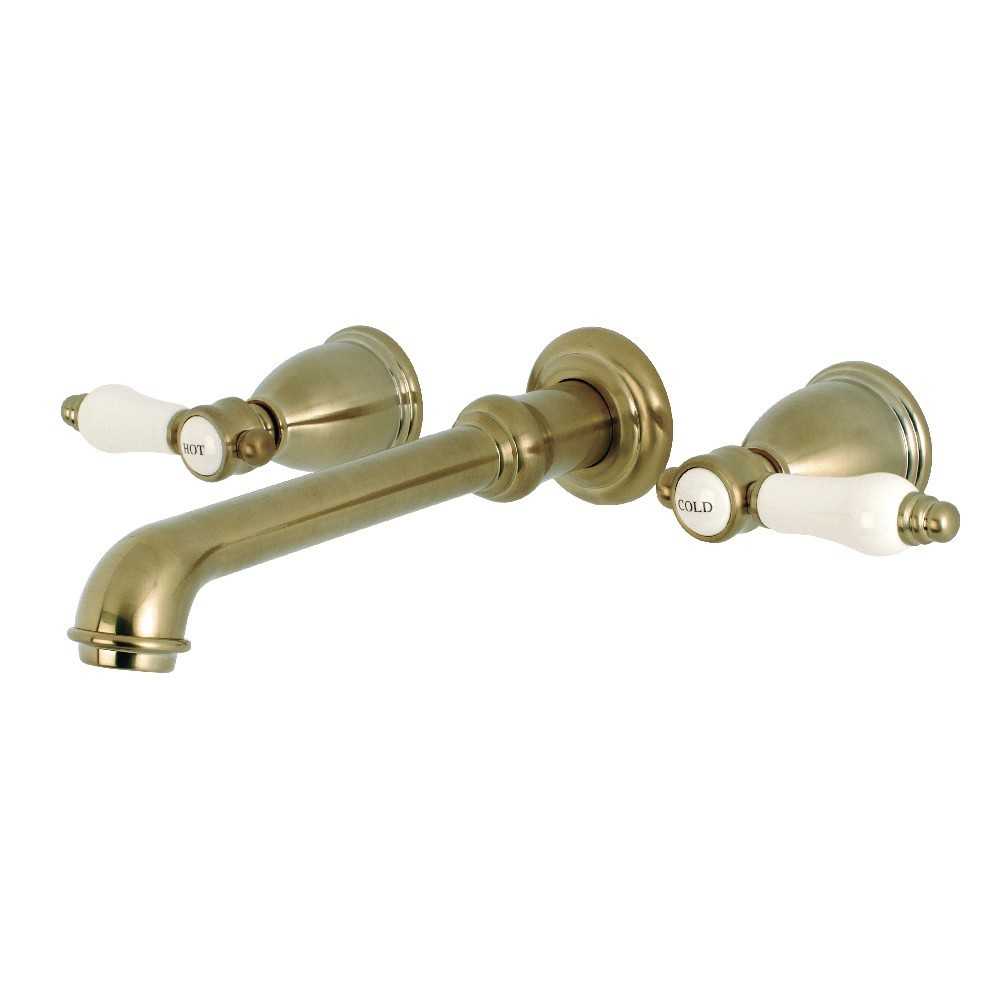 Kingston Brass Bel-Air 2-Handle Wall Mount Roman Tub Faucet, Brushed Brass