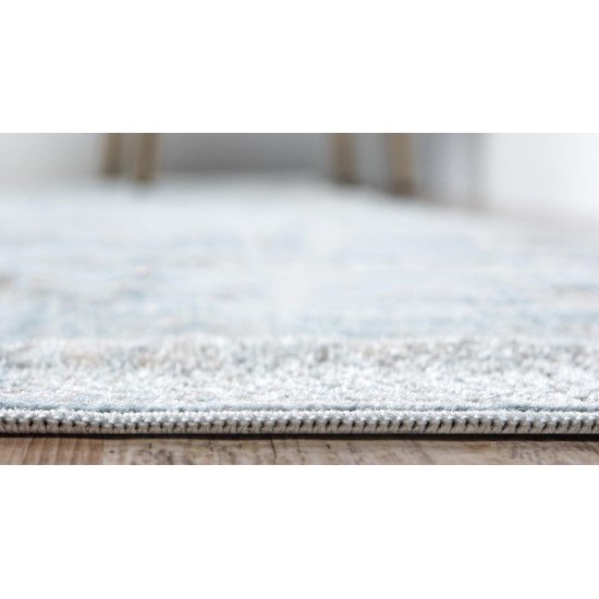 Rug Unique Loom Paris Light Blue Runner 2' 7 x 6' 0