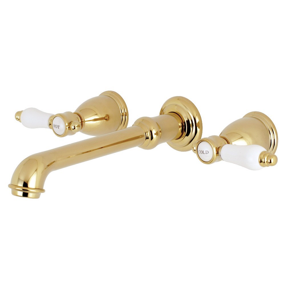 Kingston Brass Bel-Air 2-Handle Wall Mount Roman Tub Faucet, Polished Brass