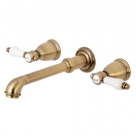 Kingston Brass Bel-Air 2-Handle Wall Mount Roman Tub Faucet, Antique Brass