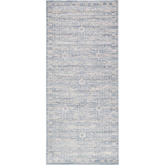 Rug Unique Loom Paris Blue Runner 2' 7 x 6' 0