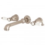 Kingston Brass Bel-Air 2-Handle Wall Mount Roman Tub Faucet, Brushed Nickel