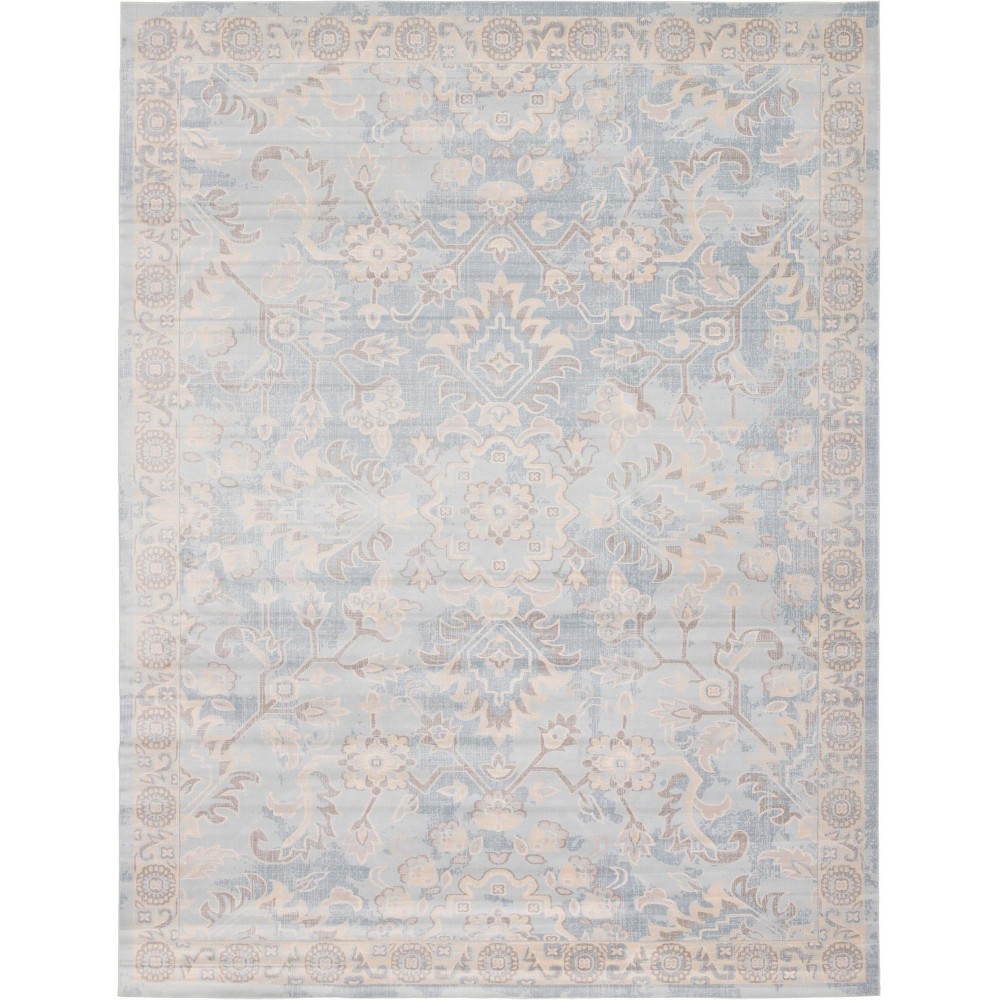 Rug Unique Loom Paris Light Blue Rectangular 12' 2 x 16' 0