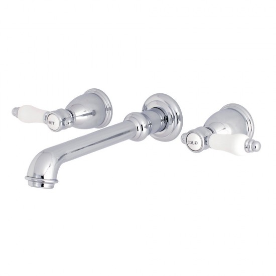 Kingston Brass Bel-Air 2-Handle Wall Mount Roman Tub Faucet, Polished Chrome