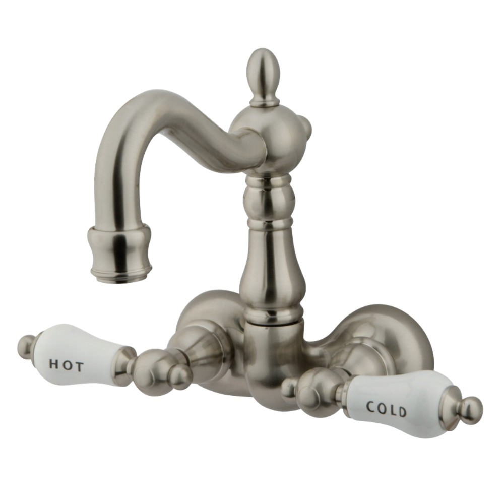 Kingston Brass Vintage 3-3/8-Inch Wall Mount Tub Faucet, Brushed Nickel