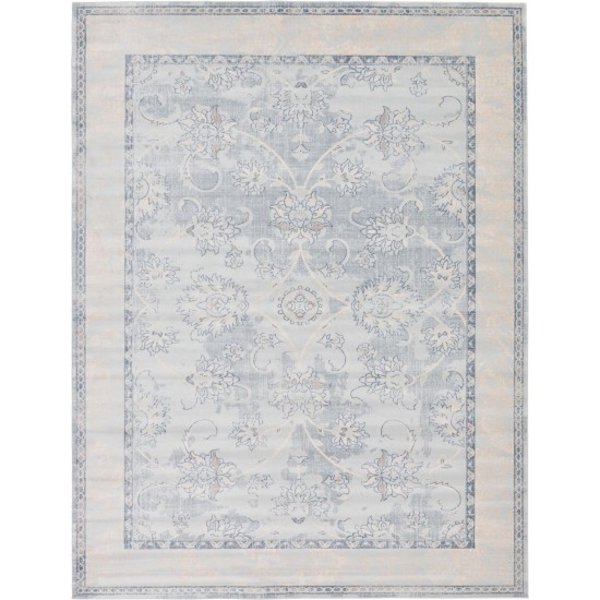 Rug Unique Loom Paris Light Blue Rectangular 9' 0 x 12' 0