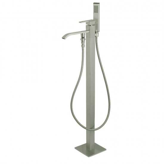 Kingston Brass Executive Freestanding Tub Faucet with Hand Shower, Brushed Nickel