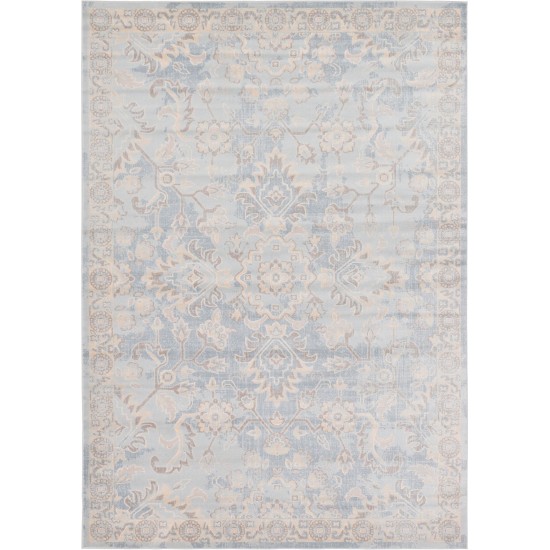 Rug Unique Loom Paris Light Blue Rectangular 7' 0 x 10' 0