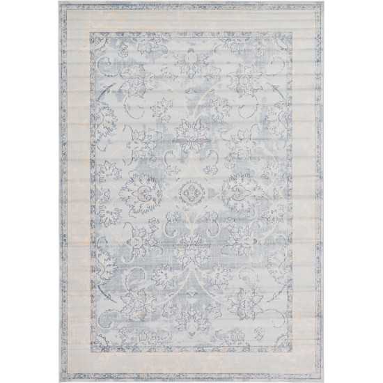 Rug Unique Loom Paris Light Blue Rectangular 7' 0 x 10' 0