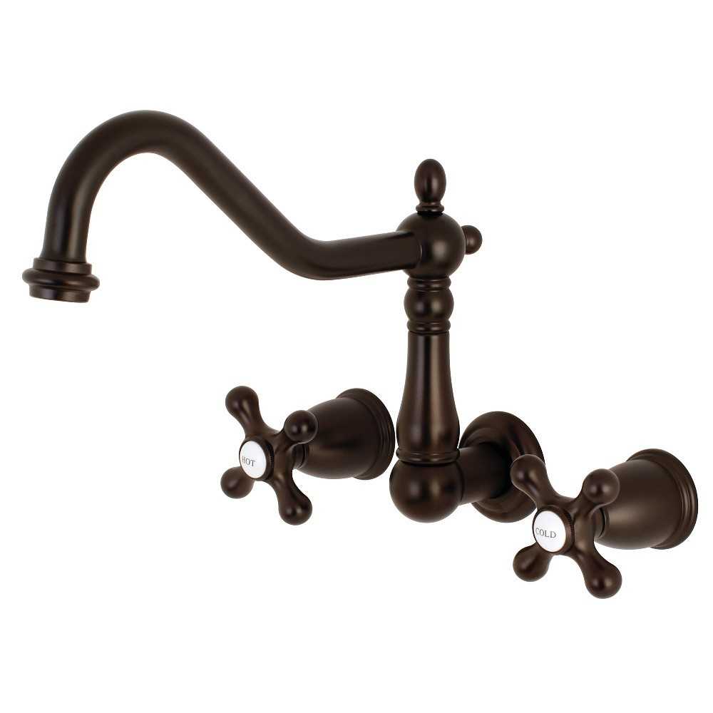 Kingston Brass Heritage Wall Mount Tub Faucet, Oil Rubbed Bronze Kingston Brass Heritage Wall Mount Tub Faucet, Oil Rubbed Bronze