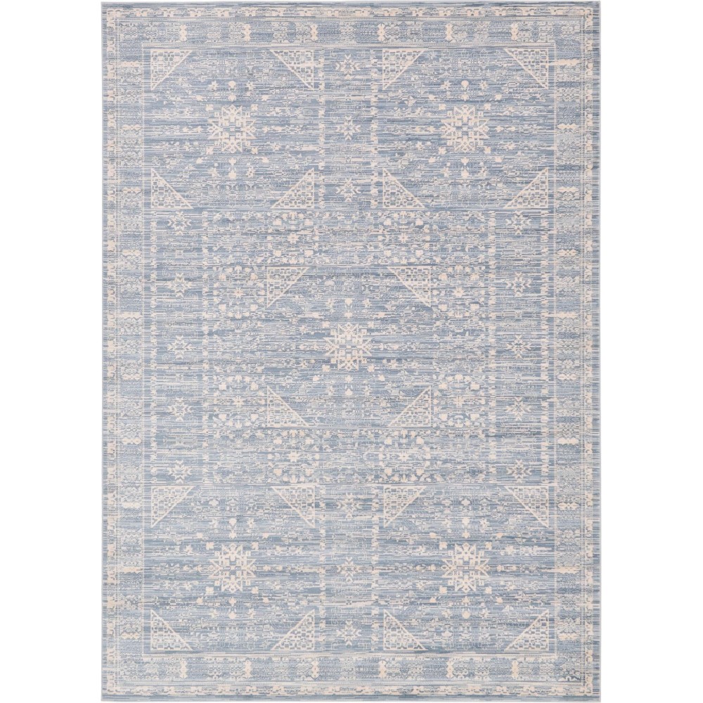 Rug Unique Loom Paris Blue Rectangular 7' 0 x 10' 0