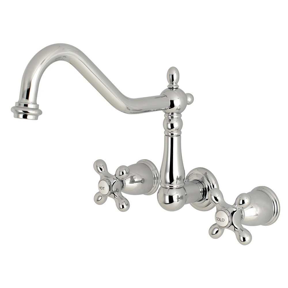 Kingston Brass Heritage Wall Mount Tub Faucet, Polished Chrome Kingston Brass Heritage Wall Mount Tub Faucet, Polished Chrome