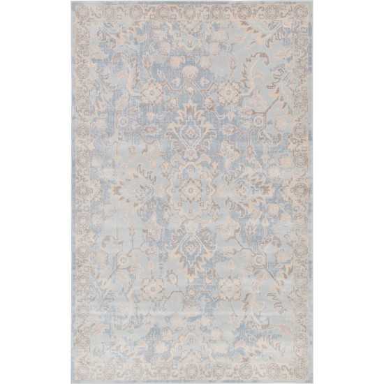 Rug Unique Loom Paris Light Blue Rectangular 5' 0 x 8' 0