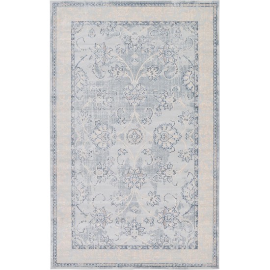 Rug Unique Loom Paris Light Blue Rectangular 5' 0 x 8' 0