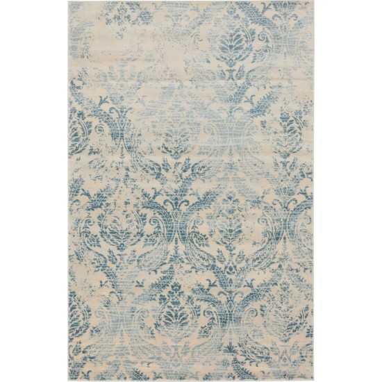 Rug Unique Loom Paris Blue Rectangular 4' 0 x 6' 0