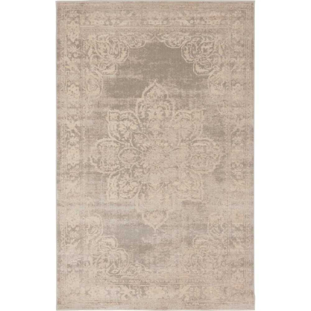 Rug Unique Loom Paris Gray Rectangular 4' 0 x 6' 0