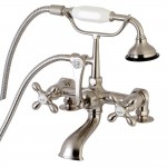 Aqua Vintage Vintage 7-Inch Tub Faucet with Hand Shower, Brushed Nickel