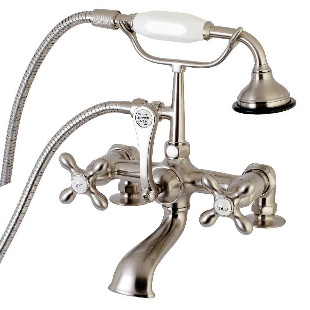Aqua Vintage Vintage 7-Inch Tub Faucet with Hand Shower, Brushed Nickel Aqua Vintage Vintage 7-Inch Tub Faucet with Hand Shower, Brushed Nickel