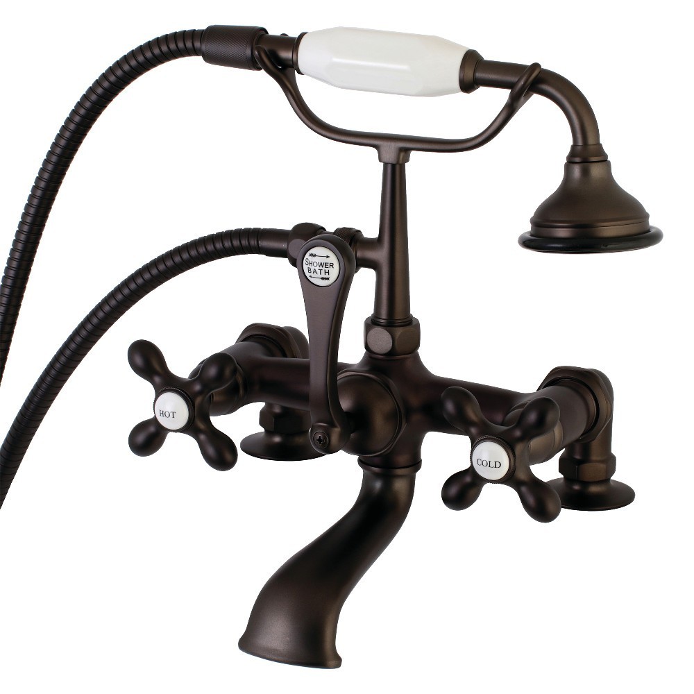 Aqua Vintage Vintage 7-Inch Tub Faucet with Hand Shower, Oil Rubbed Bronze