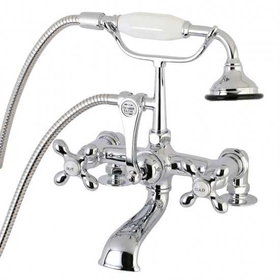 Aqua Vintage Vintage 7-Inch Tub Faucet with Hand Shower, Polished Chrome