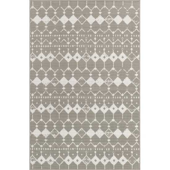 Rug Unique Loom Outdoor Trellis Gray Sample 1' 3 x 1' 3