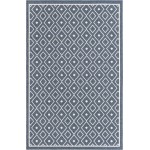 Rug Unique Loom Outdoor Trellis Navy Blue Sample 1' 3 x 1' 3